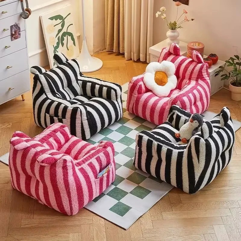 Kids Outdoor Bean Bag - Asiento ligero a rayas, tela de
