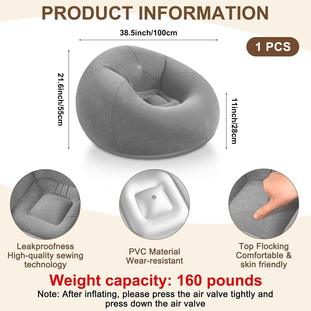 Sillones Inflables Tipo Puff,  - Kids Outdoor Bean Bag reseña y precio