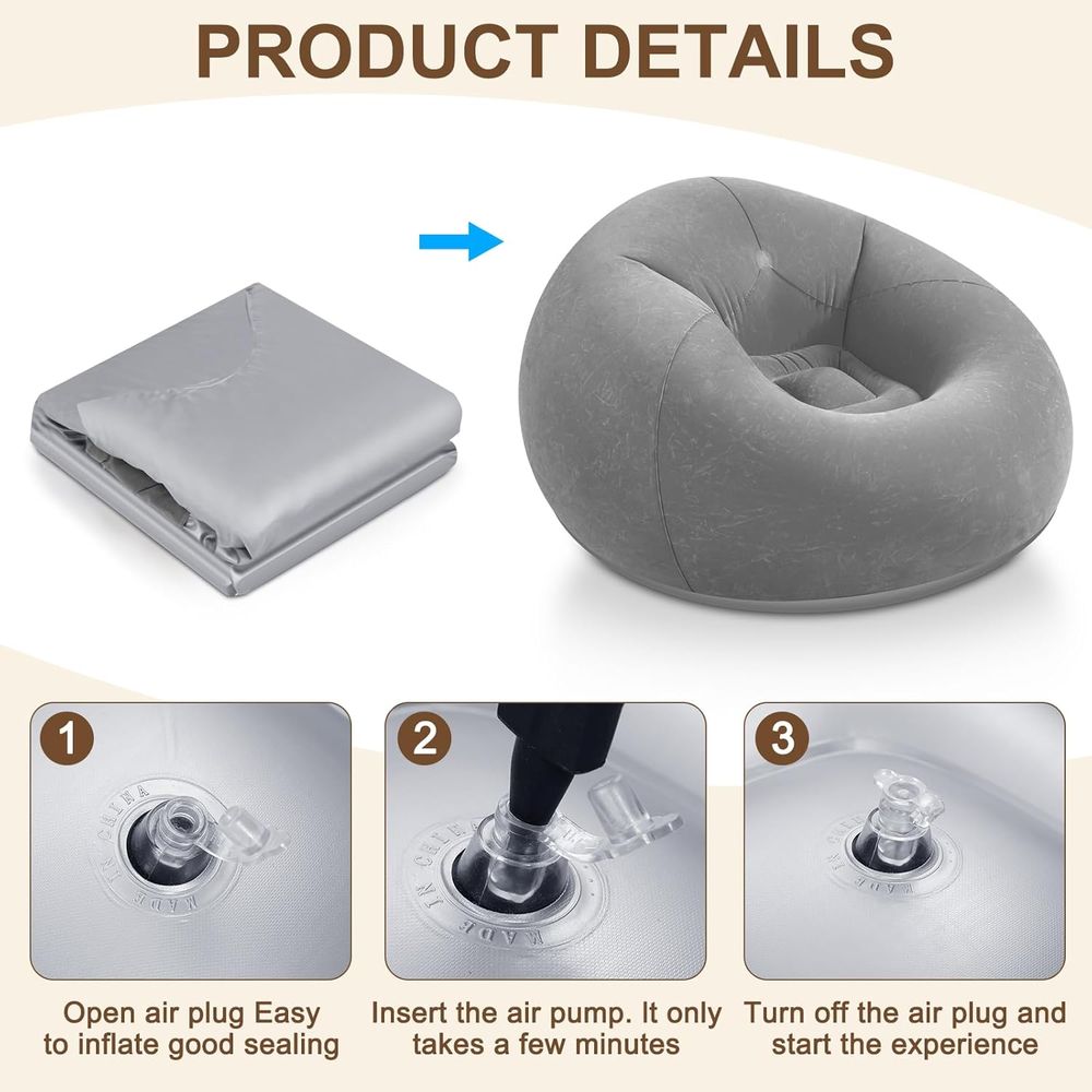Sillones Inflables Tipo Puff,  - Kids Outdoor Bean Bag reseña y precio