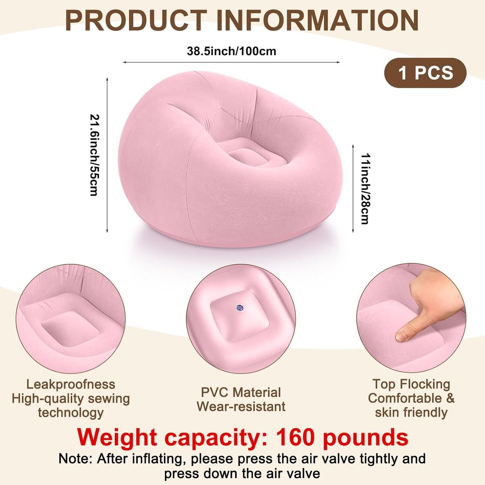 Sillones Inflables Tipo Puff,  - Kids Outdoor Bean Bag reseña y precio