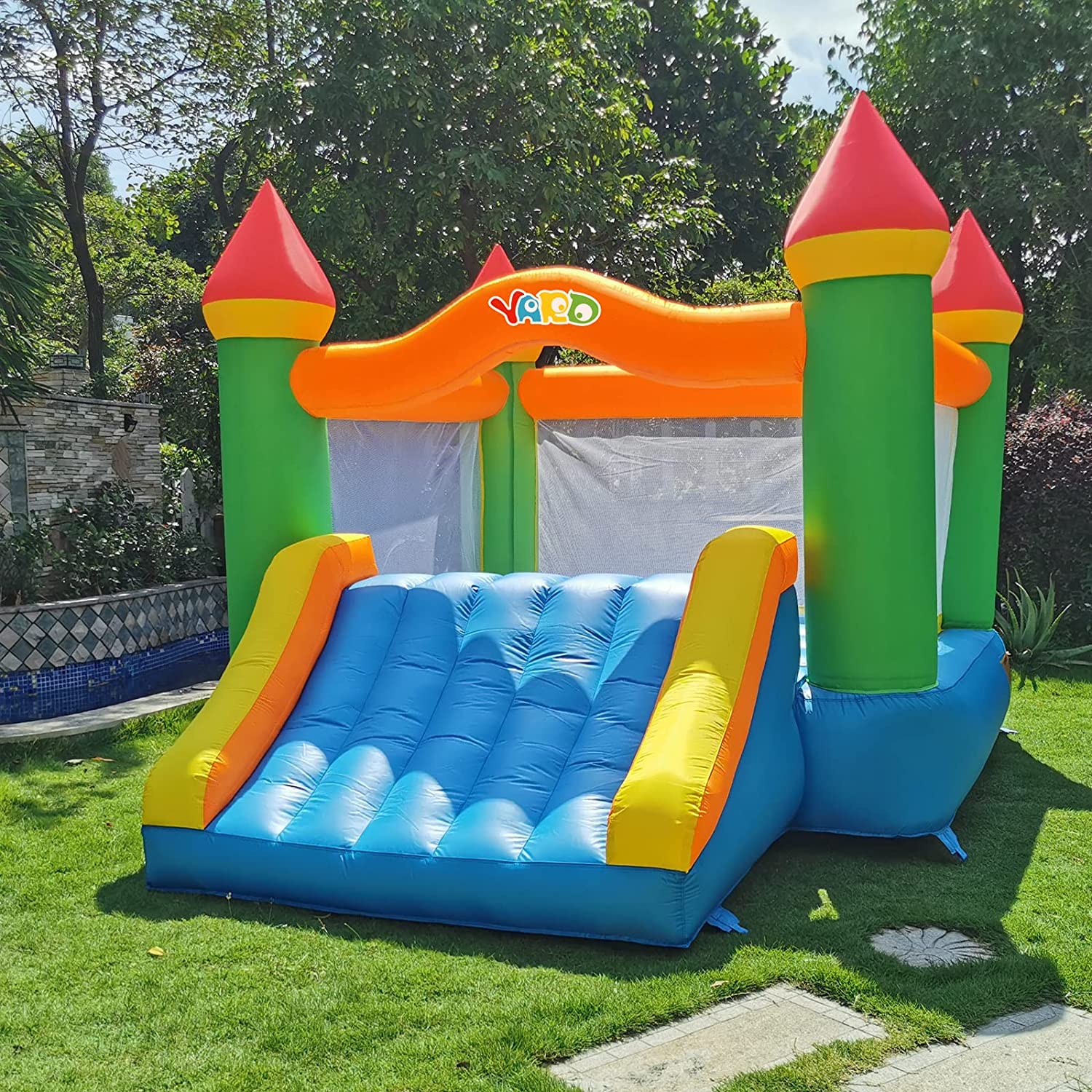Casa de rebote inflable con to - Kids Outdoor Wendy House reseña y precio